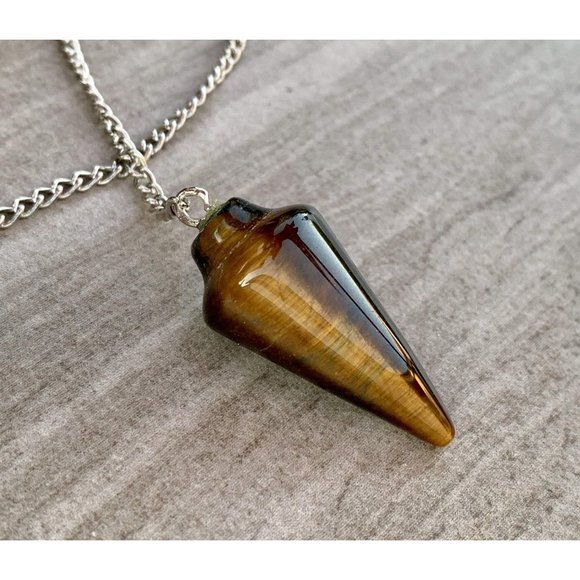 Tigers Eye Dowsing Pendulum Bracelet - Picture 1 of 10